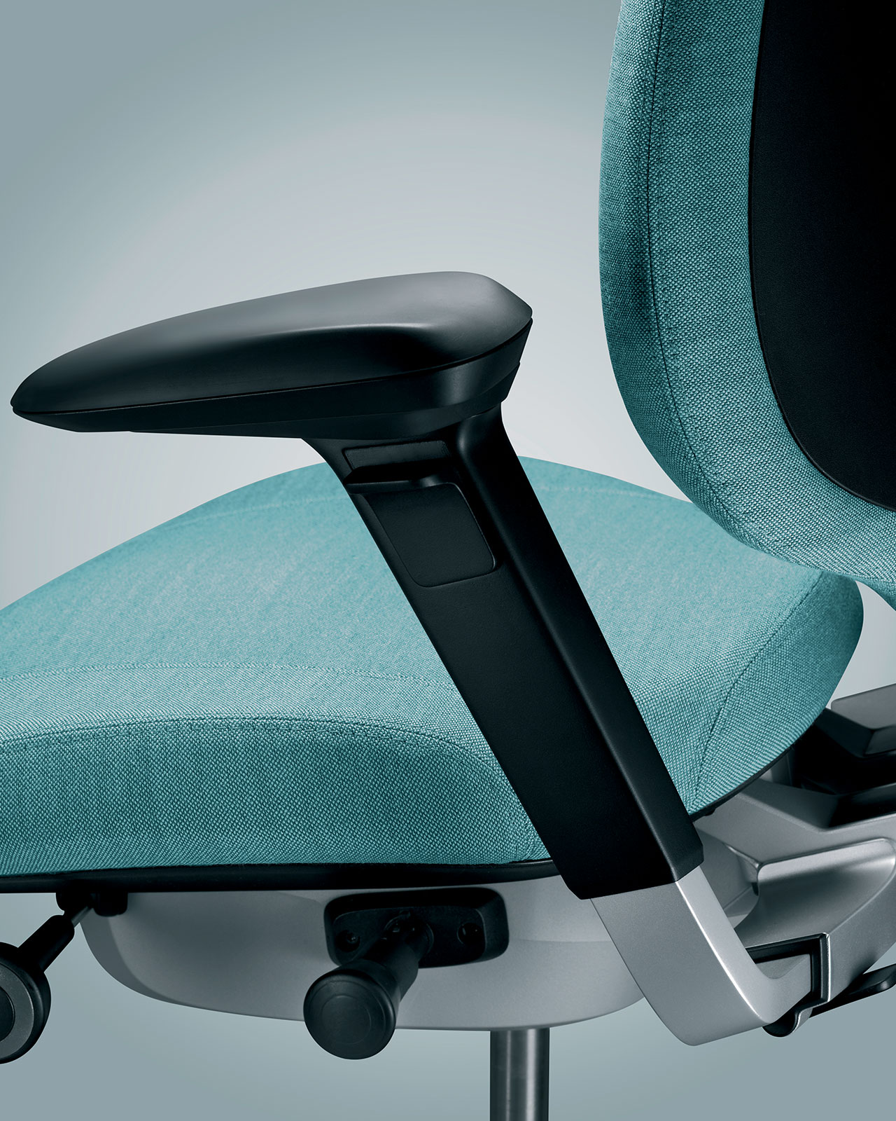Close-up of ergonomic chair