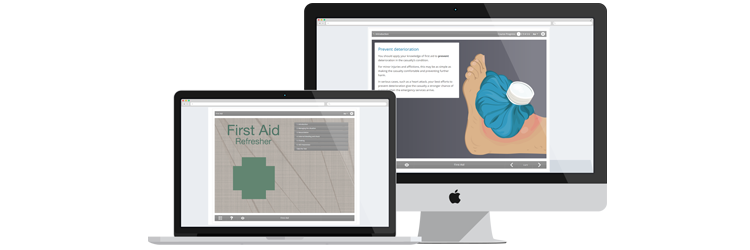 First Aid Refresher e-learning course screenshots